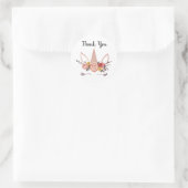 Unicorn Flower Crown Thank You Stickers ラウンドシール (バッグ)