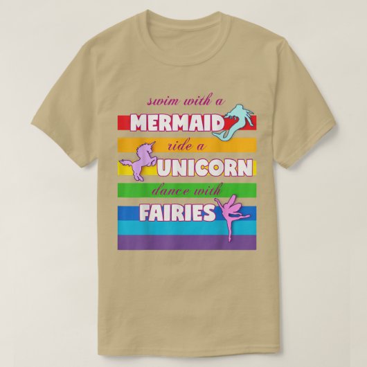 Unicorn for Girls人魚 Tシャツ (デザイン正面)