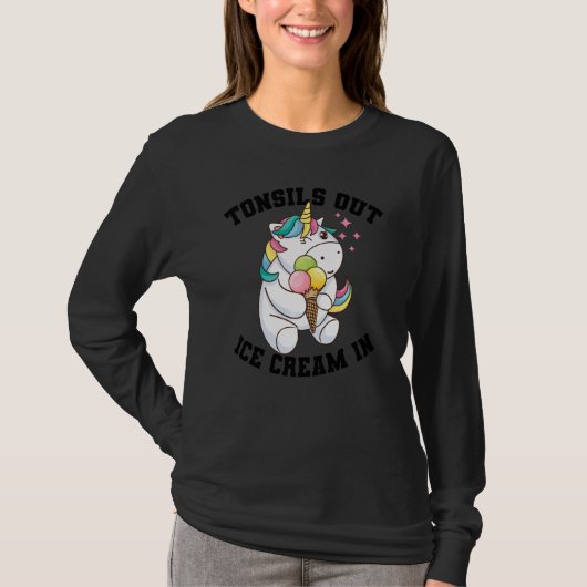 Unicorn Giおもしろいの扁桃腺切除術 Tシャツ (正面)