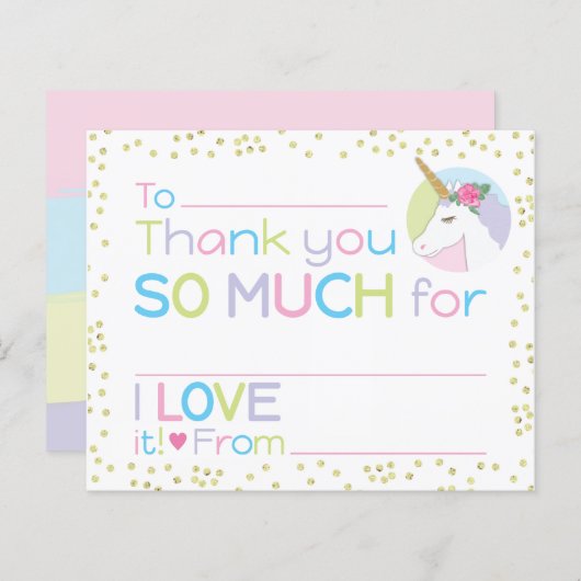 Unicorn Girl Stationery記入 – ありがとう (正面/裏面)