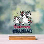 Unicorn Grandad Vintage Engraving Shirt Design_1 アクリルサイン (ニュートラル)
