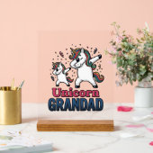 Unicorn Grandad Vintage Engraving Shirt Design_1 アクリルサイン (ウェディング)