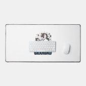 Unicorn Grandad Vintage Engraving Shirt Design_1 デスクマット (キーボード&マウス)