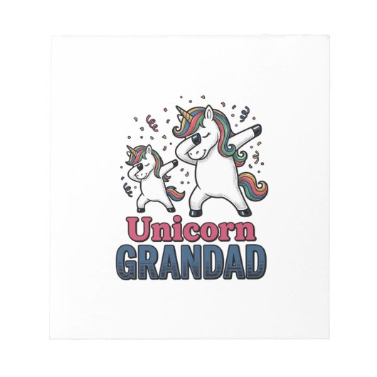 Unicorn Grandad Vintage Engraving Shirt Design_1 ノートパッド (正面)