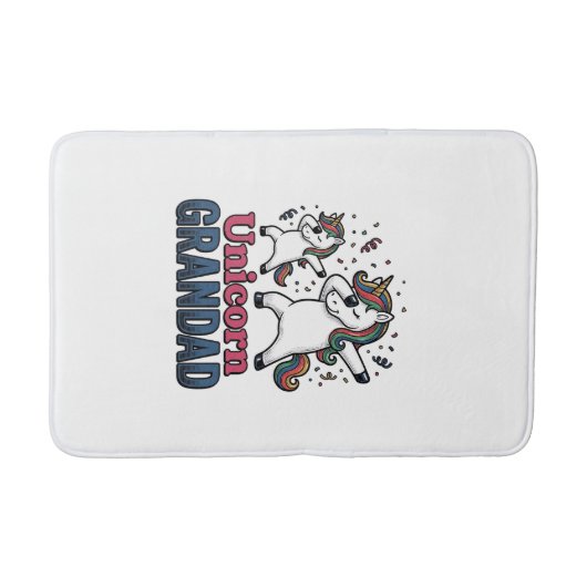 Unicorn Grandad Vintage Engraving Shirt Design_1 バスマット (正面)