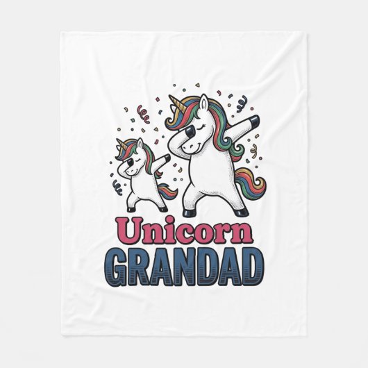 Unicorn Grandad Vintage Engraving Shirt Design_1 フリースブランケット (正面)