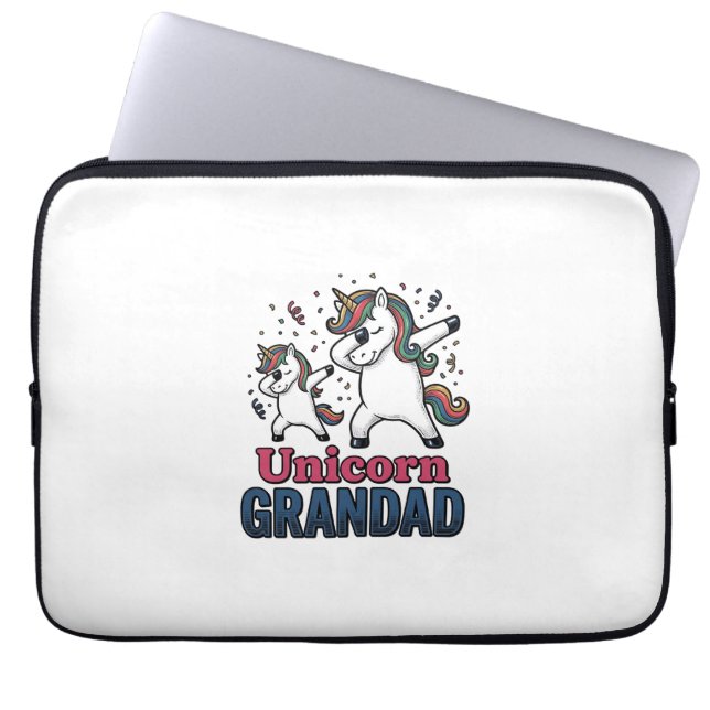 Unicorn Grandad Vintage Engraving Shirt Design_1 ラップトップスリーブ (正面)