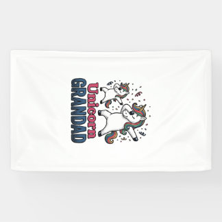 Unicorn Grandad Vintage Engraving Shirt Design_1 横断幕