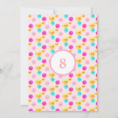 Unicorn & Happy顔オンピンクバースデーパーティー 招待状 (裏面)