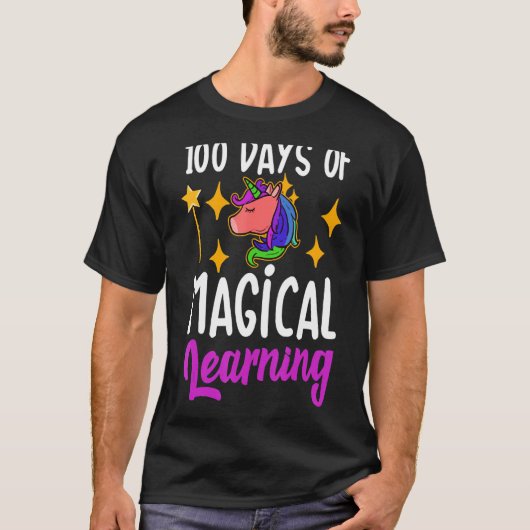 Unicorn Happy 100日・オブ・スクール・マジカル学ズ Tシャツ (正面)