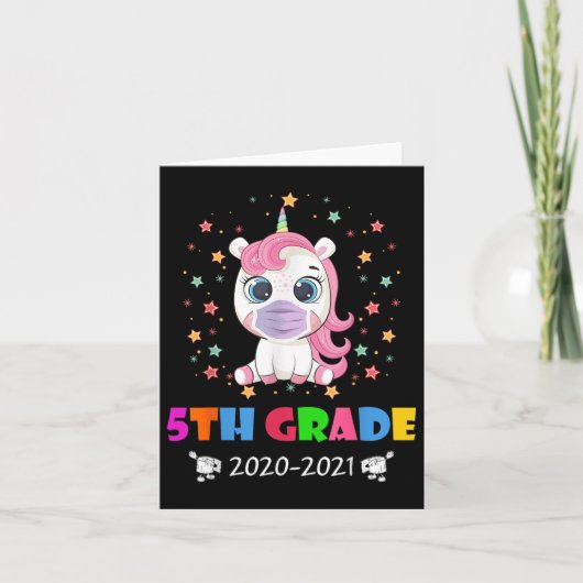 Unicorn Hello 5Th Grade 2020検疫バックSc カード (正面)