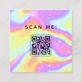 Unicorn Holographic Sparkly Social Media Manager スクエア名刺 (裏面)