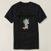 Unicorn I Dont SProfanities I Enunciate Them Tシャツ (デザイン正面)