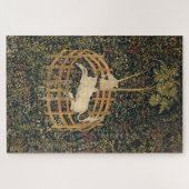 Unicorn In Captivity中世ヴィンテージタペストリー ジグソーパズル (横)