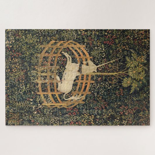 Unicorn In Captivity中世ヴィンテージタペストリー ジグソーパズル (横)