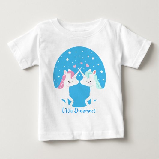 Unicorn in love shirtカスタマイズ可能 ベビーTシャツ (正面)