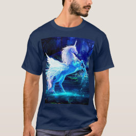 Unicorn in Moonlight Pegasus Women's Tシャツ
