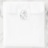 Unicorn In Purpleリングや輪with Stars Sticker スクエアシール (バッグ)