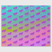 Unicorn in Rainbow Cloud ラッピングペーパー (フラット)