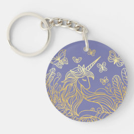 Unicorn in the Garden金ゴールド キーホルダー