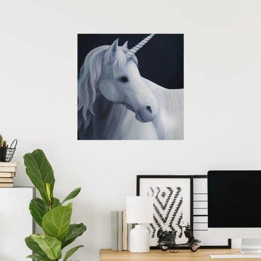 Unicorn in the Moonlight Poster ポスター (ホームオフィス)