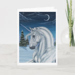 Unicorn in Winter Peace Card シーズンカード<br><div class="desc">冬の風景の中でユニコーン。休日にぴったりだ。</div>