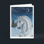 Unicorn in Winter Peace Card シーズンカード<br><div class="desc">冬の風景の中でユニコーン。休日にぴったりだ。</div>