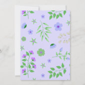 Unicorn Its A Girl Purple Baby Shower招待状 招待状 (裏面)