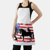 Unicorn, Jackalope, Bigfoot and the American Flag エプロン (インサイチュ)