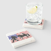 Unicorn, Jackalope, Bigfoot and the American Flag ストーンコースター (横)