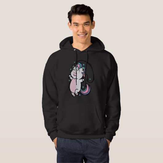 Unicorn jumping Rope Mythical Creature Sport パーカ (正面フル)