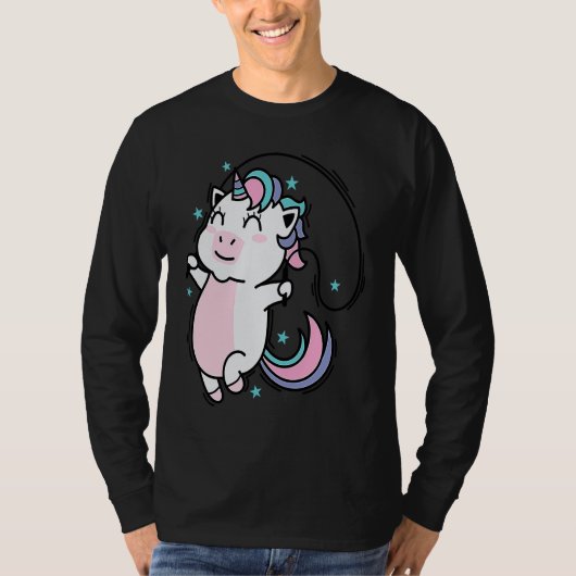 Unicorn jumping Rope Mythical Creature Sport Tシャツ (正面)