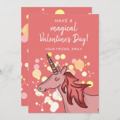Unicorn Kids Classroomバレンタインデー シーズンカード (正面/裏面)
