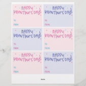 Unicorn Kids Classroom Valentines Day Card 6 レターヘッド (裏面)