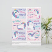 Unicorn Kids Classroom Valentines Day Card 6 レターヘッド (スタンド正面)