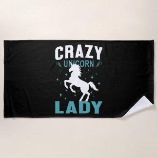 Unicorn Lady ビーチタオル