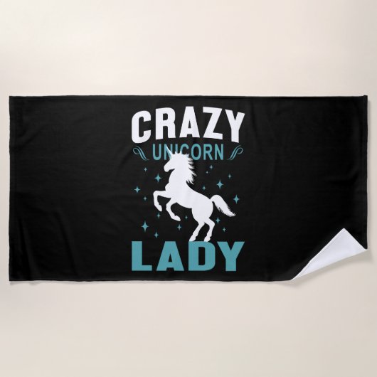 Unicorn Lady ビーチタオル (正面)