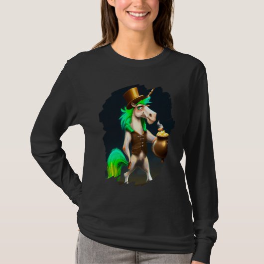 Unicorn Leprechaun  Unicorns St Patricks Day Tシャツ (正面)
