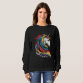 Unicorn LGBTQ Pride Rainbow Horse スウェットシャツ (正面フル)