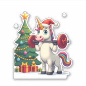 Unicorn Lifting Christmas Weightlifting Deadlift G シール (正面)