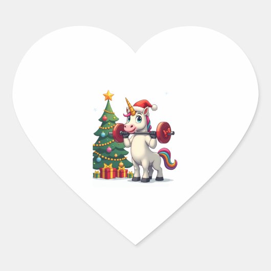 Unicorn Lifting Christmas Weightlifting Deadlift G ハートシール (正面)