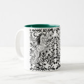 Unicorn Lore Block Print Mug ツートーンマグカップ (正面左)