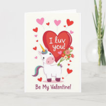 Unicorn Luv! Valentines Day Card