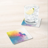 Unicorn Magic スクエアペーパーコースター (インサイチュ)