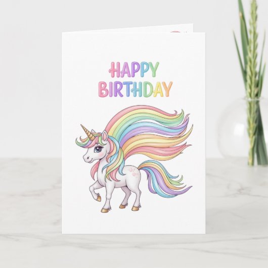 Unicorn Magical Birthday Card  カード (正面)