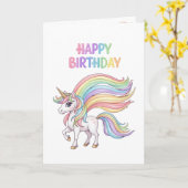 Unicorn Magical Birthday Card  カード (黄色い花)