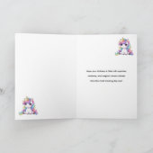 Unicorn Magical Birthday Card Personalized Rainbow カード (内部)