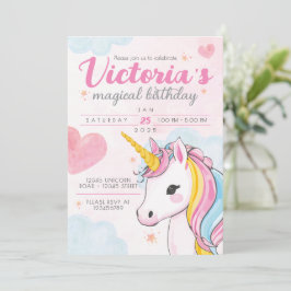 Unicorn Magical Birthday Invite 招待状