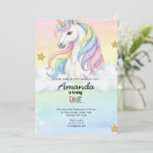 Unicorn Magical Birthday Party Invitation Card 招待状 (スタンド正面)