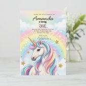 Unicorn Magical Birthday Party Invitation Card 招待状 (スタンド正面)